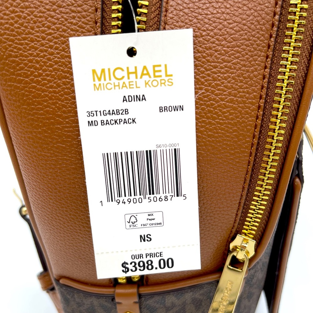 Michael Kors Medium Adina Backpack Brown - Picture 13 of 13